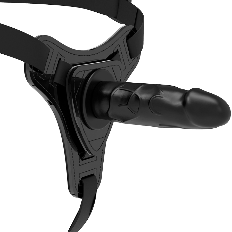 FETISH SUBMISSIVE HARNESS - SILICONE PRETO REALISTA 15 CM